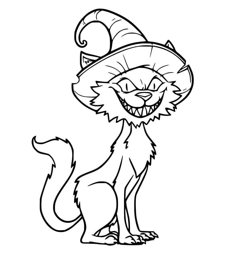 Evil-Halloween-Cat-coloring-page