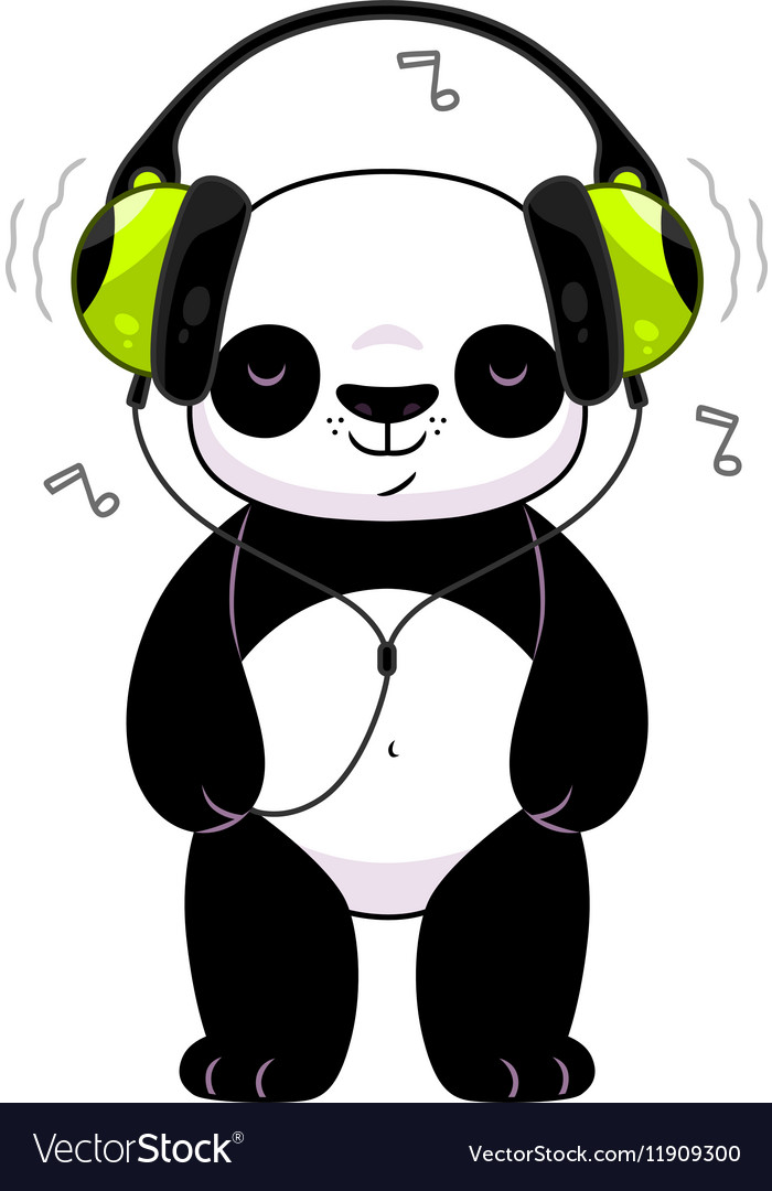 panda-in-headphones-vector-11909300