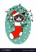 grumpy-cat-in-christmas-hat-in-christmas-sock-vector-33855086