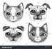 stock-photo-four-sketchy-pen-drawings-of-cute-dogs-and-cats-with-big-eyes-747884737