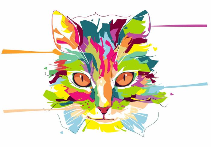 135493-gato-vida-animal-retrato-de-arte-pop-grátis-vetor