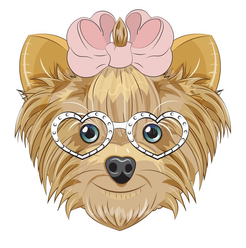 yorkshire-terrier-dog-heart-glasses-lovely-vector-puppy-dog-bow-heart-glasses-picture-hand-drawing-cartoon-style-188974181